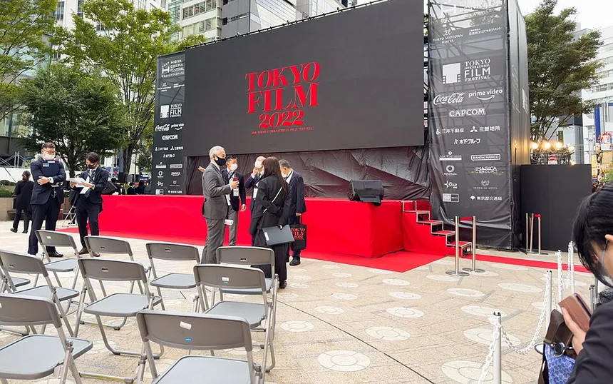 The red-carpet stage of the Tokyo International Film Festival